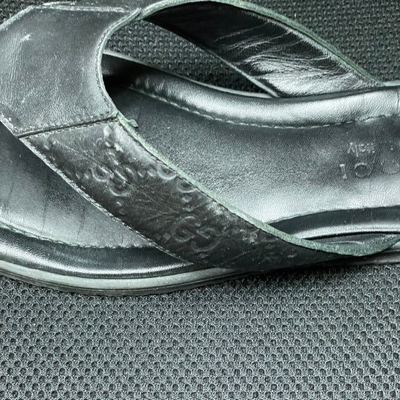 Gucci Men's Guccissima Leather Thong Sandals Flip-Flops Black Size 9 - Picture 7 of 8